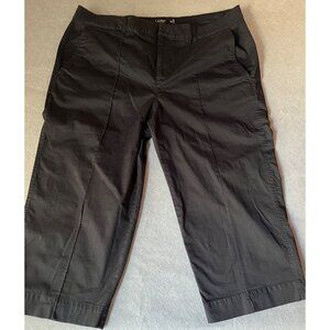 Lauren Ralph Lauren Capri Pants Womens 16W Black Cotton Elastane Center Pleat